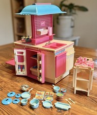 Vintage Barbie Dream Kitchen W/Accessories Fridge Oven Dishwasher Stove 1984