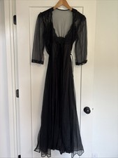 Vintage Pandora Lingerie by Chic Nightgown  Robe Open Tie Front Lace Romantic
