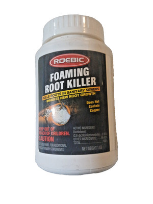 Roebic Foaming Root Killer 1 lb White FRK FRK-1LB Clears Pipe Stops Growth