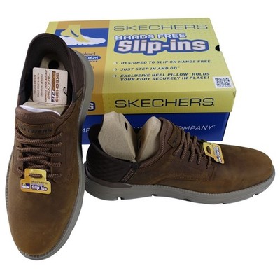 Skechers Mens 13 Slip-Ins Garza Gervin Dark Brown Leather  display picture 1