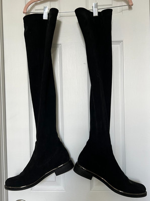 Caprice Women's Black Suede Boots Casual Above Knees Sz 38