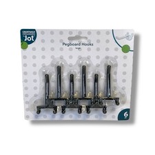 Creatively Organized By Jot Pegboard Black Hooks 6 Piece NEW Sealed