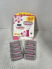 SCHICK QUATTRO for WOMEN VALUE PACK BOX of 8 RAZOR BLADE REFILL CARTRIDGES 2.00 per gallon