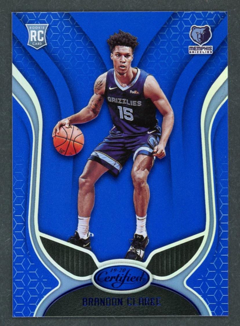 2019-20 Panini Certified Brandon Clarke Mirror Blue Rookie RC #169 Grizzlies