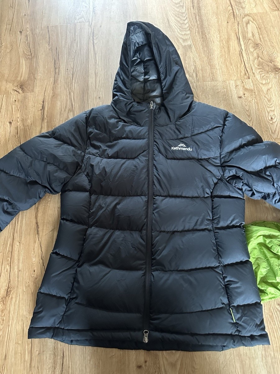 Kathmandu Epiq Black Hooded Puffer Jacket, Duck Down Jacket, 550