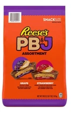 New Reeses JUMBO BAG PB&J Peanut Butter Jelly Grape Strawberry Snack Size 39oz