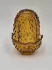 Fenton Amber Hobnail Fairy Lamp Glass Candle Holder
