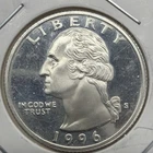 1996 S Washington Quarter Actual Coin 25 Cents Silver Proof United States 25C