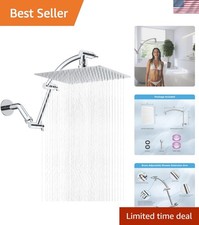 All Metal cUPC Certified Rain Shower Head, 10'' High Pressure Rainfall Shower...