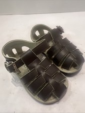 Image of NEW childrens place genuine leather brown wharf fisherman Infant sandals size 3
