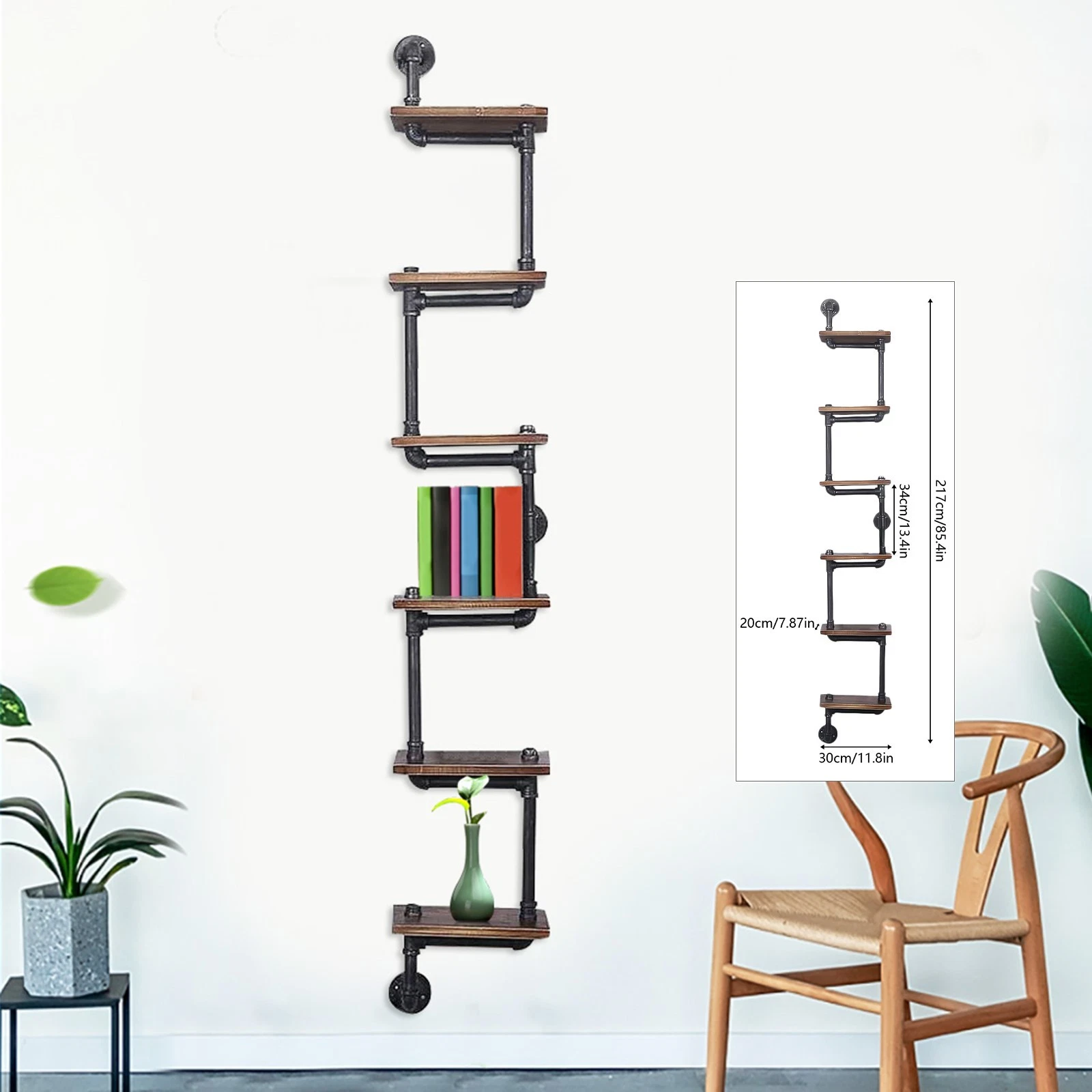 Industrial Floating Shelves, Pipe Shelf DIY Rustic - Urban, Vintage, Steampunk