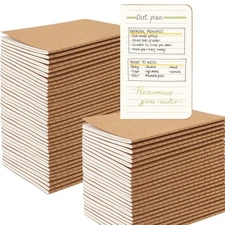 64PCS Mini Notebooks Bulk, 3.5" x 5.5", Brown, 60 Pages Lined Small Pocket No...