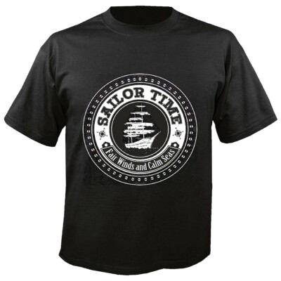 T-Shirt SAILOR TIME FAIR WINDS AND CALM SEAS ANKER SKULL PIRAT SEGELBOOT