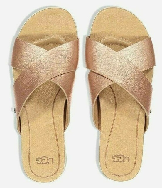 rose gold ugg flip flops