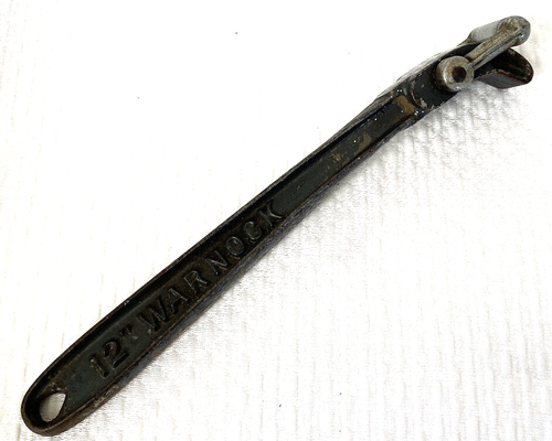 Vintage Lowell Wrench Co Worcester, Mass, 12 inch Warnock strap wrench Bent