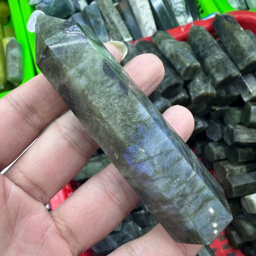 Großhandel natürlicher Labradorit Obelisk Turmspitze Kristall 2,2 Pfund 4,4 Pfund 6,6 Pfund - Bild 2 von 11