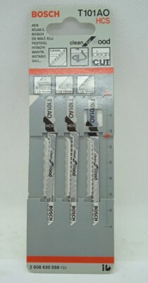 Bosch 3x Stichsägeblätter HCS clean for Wood T 101 AO 83 mm