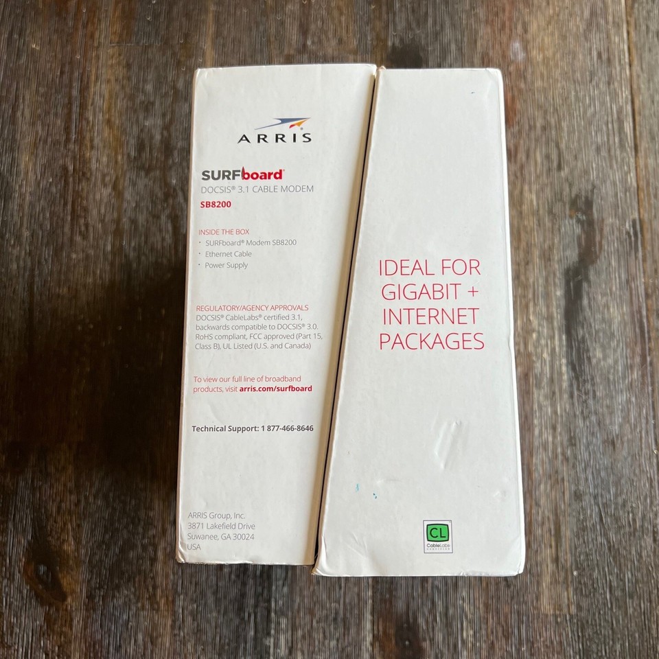 Arris SURFboard SB8200 Cable Modem DOCSIS 3.1 No Power Cable ASIS NO