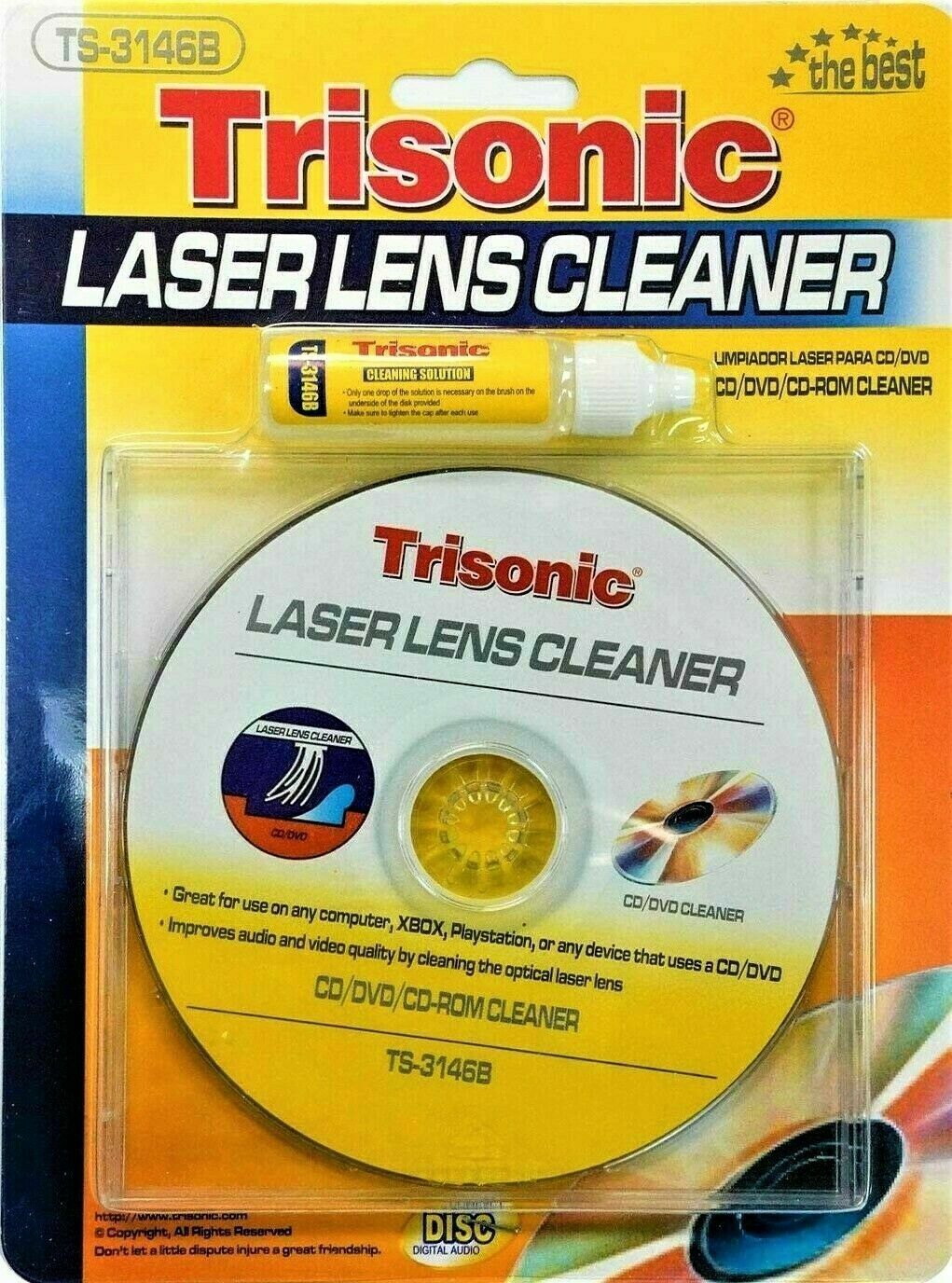 CD DVD CD-ROM Laser Lens Cleaner Compact Disc Dry/Wet Laser Lens Cleaning Kit