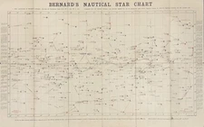 LOUIS WEULE CO. - SAN FRANCISCO / CAPT. D.H. BERNARD ANTIQUE NAUTICAL STAR CHART