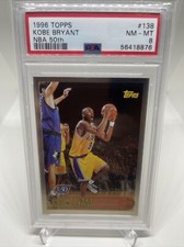 1996 TOPPS NBA 50TH KOBE BRYANT ROOKIE CARD #138 - PSA 8 NEAR MINT-SILVER FOIL
