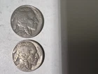 Buffalo Nickels 1936 P FINE, 1936 S VERY GOOD, Lot of 2 Coins