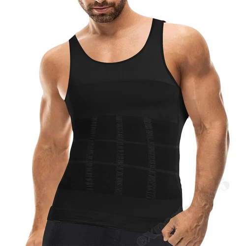 Men Body Shaper Slimming Tummy Control Vest Compression Tank Top Shapewear Shirt - Picture 16 of 23