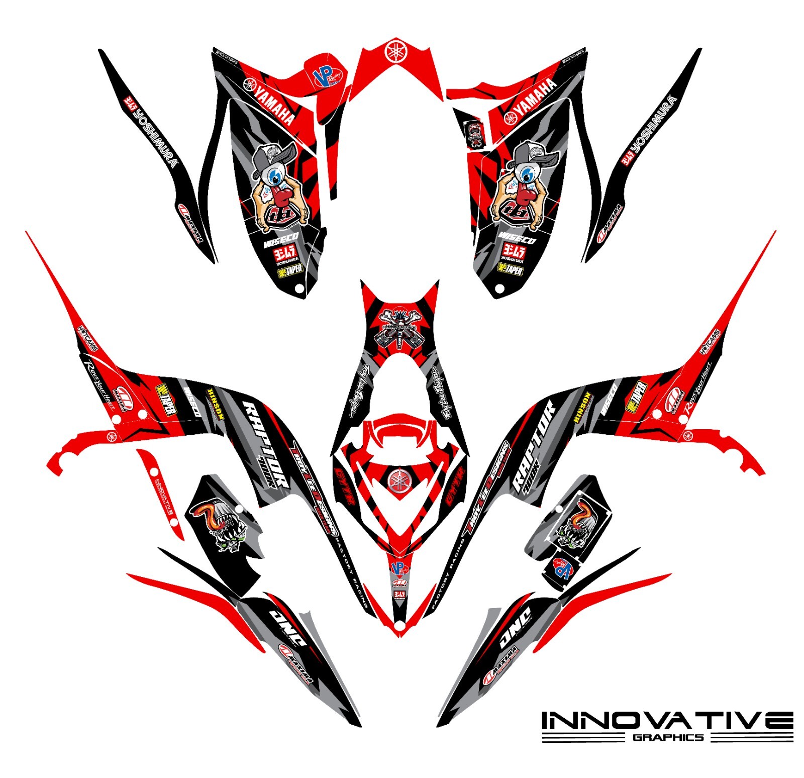 YAMAHA YZ450F 2023-2024 YZ250F 2024 autocollants graphiques kit