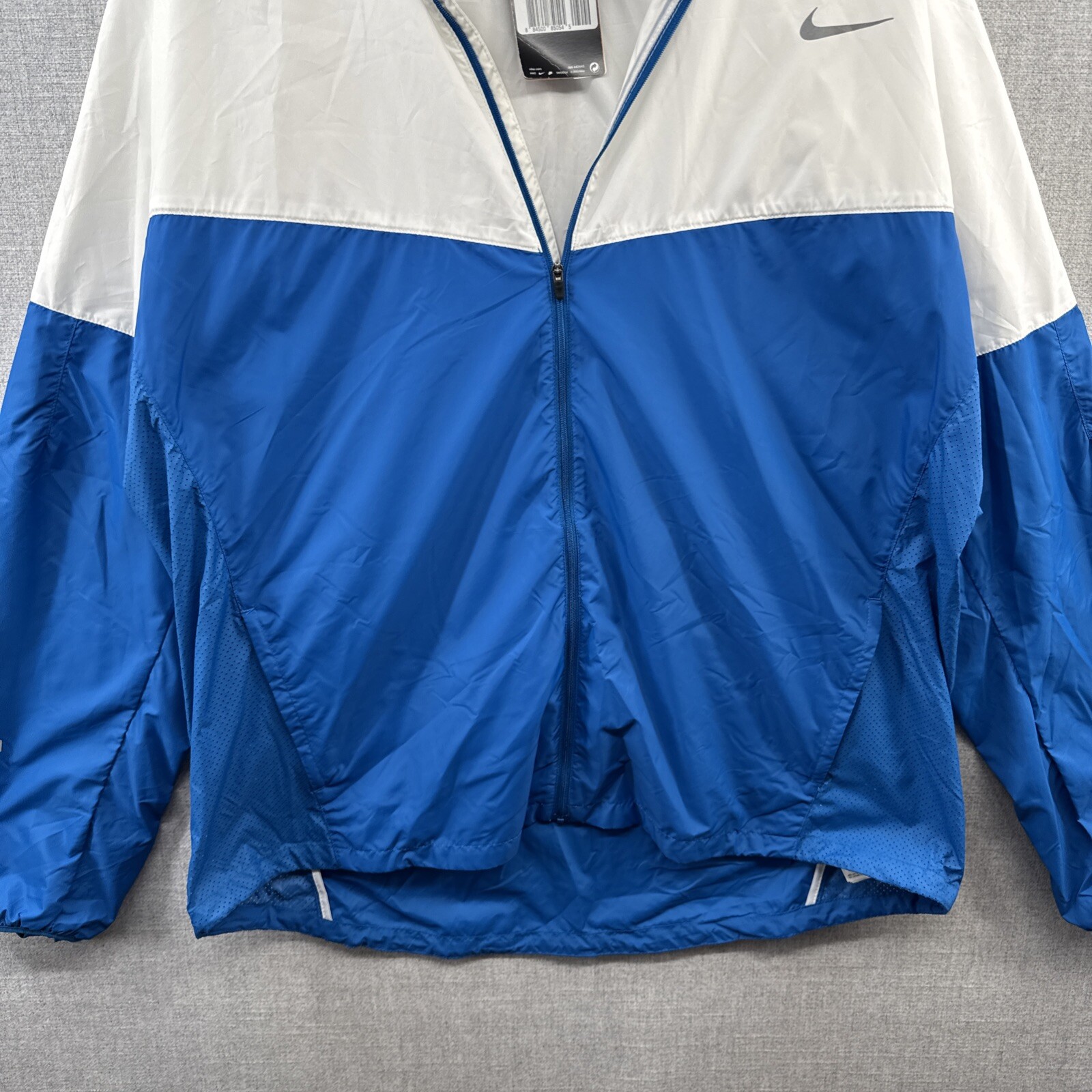 SACAI X NIKE NUOVO Nike Vapor Running Jacket 2XL Blu Full Zip Giacca a vento con cappuccio Riflettente