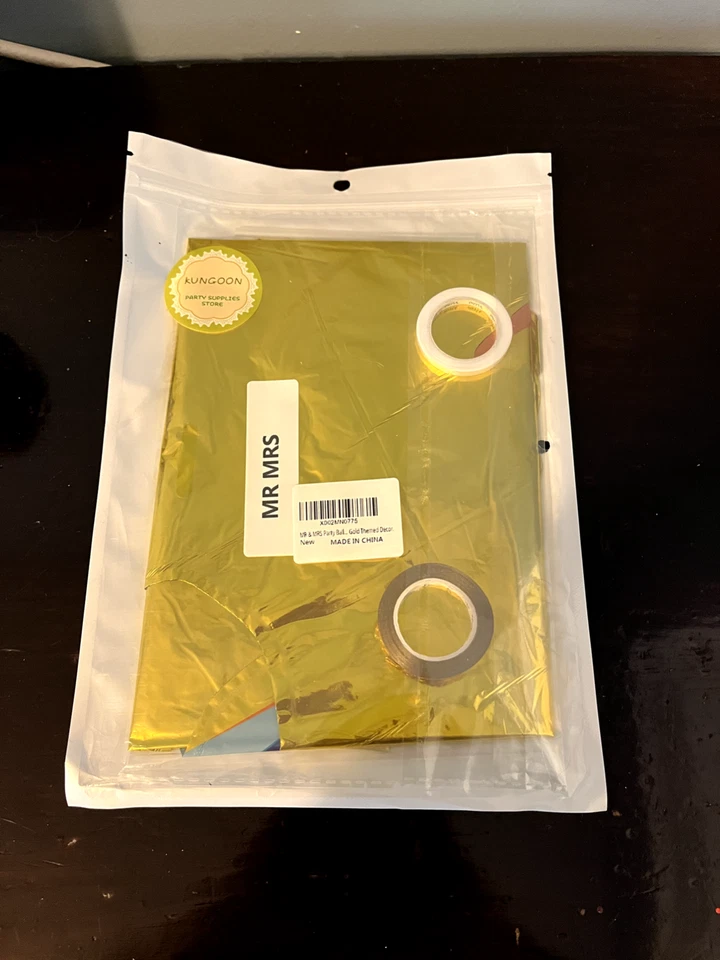 Mr. & Mrs. 16" Gold Foil Balloons & 2 Diamond Balloons ~ Engagement, Wedding NIP - Image 4 of 4