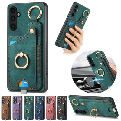 Ring Card Stand Cover Leather Case For Oppo A93 A74 A54 A57 A72 F19 Pro+ A5 A7
