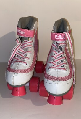 Patins à Roulettes Quad Roller Derby Firestar – Jeunesse Fille Blanc/rose – Taille 3