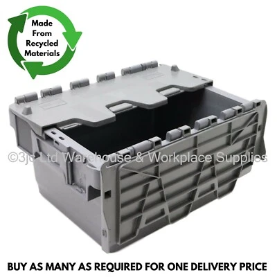 16L Heavy Duty Industrial Plastic Storage Distribution Box Boxes & Attached Lids