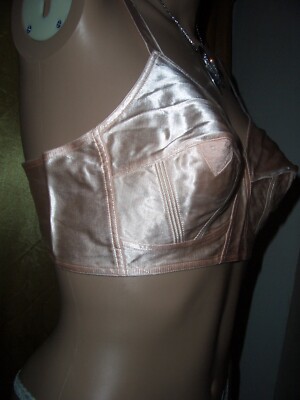RAR Vintage Triumph Ilona TRI-B Glanz Satin BH rosa Gr. 5 B Pin Up BH neu (d29)