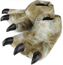 Kawaii Dino Slippers for Adult, Animal Plush Paw Indoor Slippers Unisex Gift