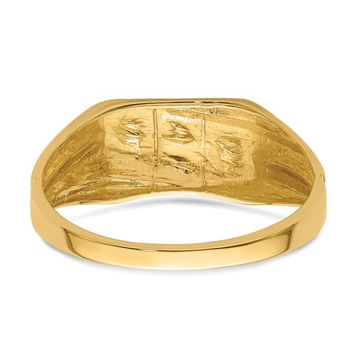 14k Yellow Gold Diamond Ring Size 10 for Men's 2.24 gram - Picture 5 of 8