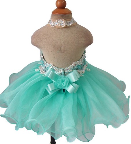 Jenniferwu Girls Tulle Flower Princess Wedding Party Handmade Beaded Dress 3-6M