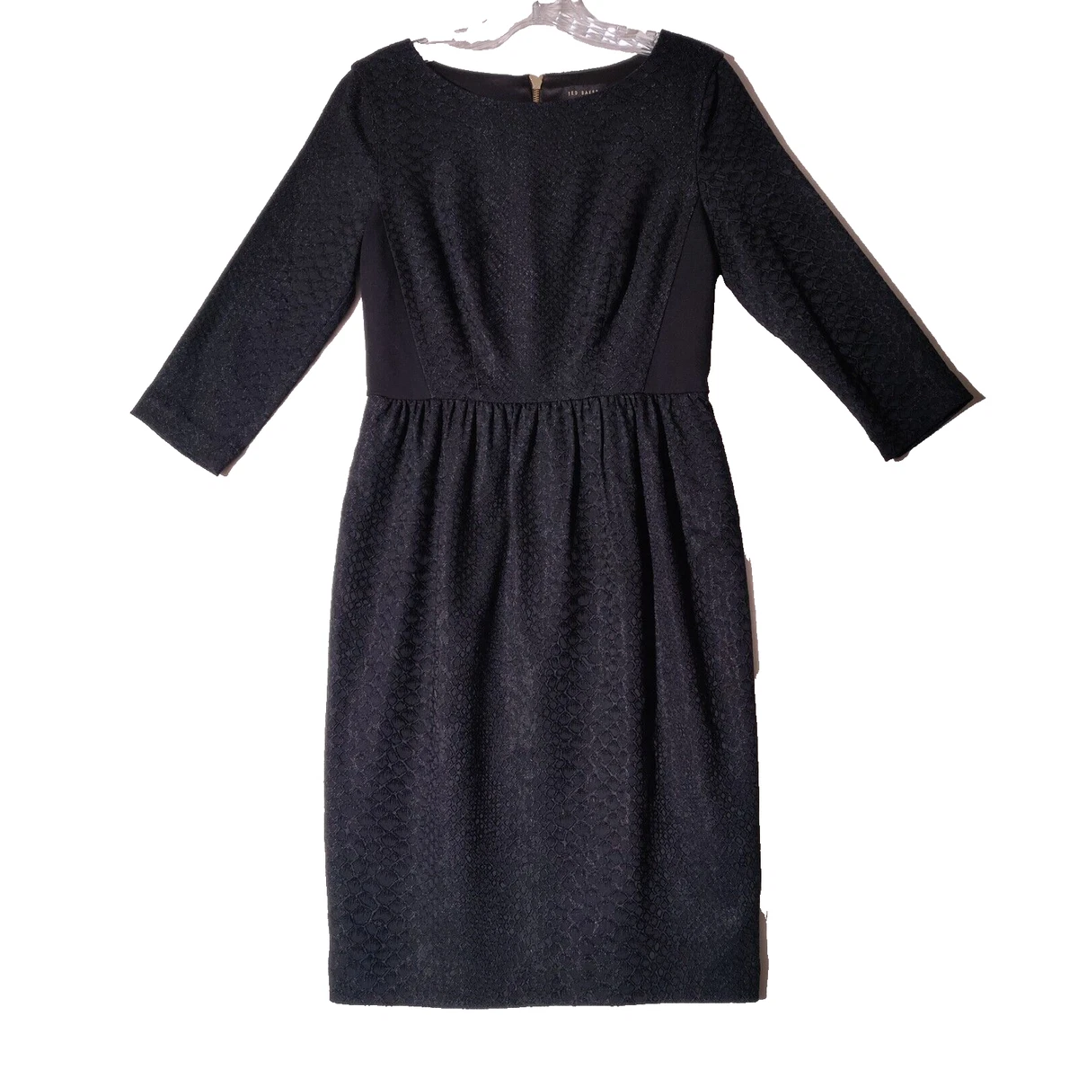 chinese dress ladies Blue Mesh Long Sleeve Printed Dress | Rozeen main image 1