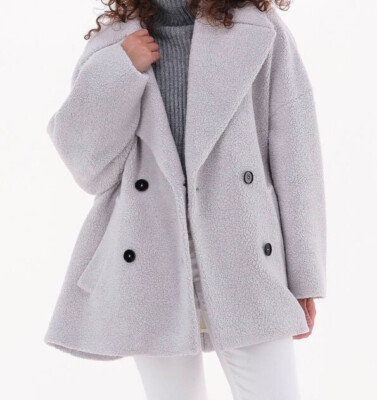 DRYKORN NEU Oversize Cabanjacke Damen Teddy Kurzmantel RUNCOM Größe 36 (2) 349  