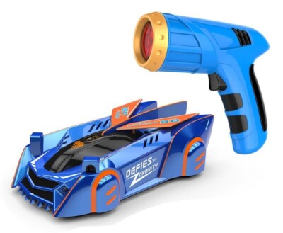 Zero Gravity Laser Guided Wall Climbing Remote Control Race Car Blue NE