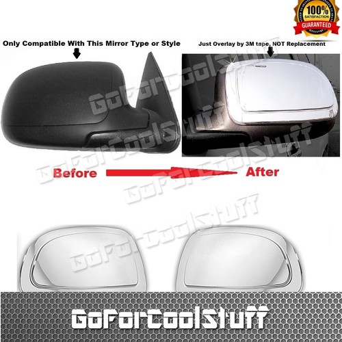 For Chevy Avalanche 2002 2003 2004 2005 2006 Chrome Mirror Cap Cover Stick over - Picture 3 of 3