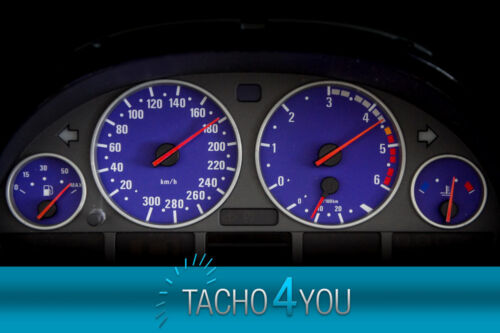 Tachoscheiben für BMW 300 kmh Tacho E39 Diesel M5 Blau 3378 Tachoscheibe km/h X5 - Bild 1 von 1