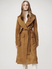 Frame Le Duster Suede Trench Coat, Camel Small