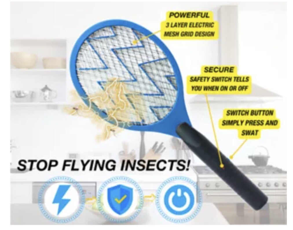 Electric Swatter Fly Electric Handheld Mosquito and Flying Insect 