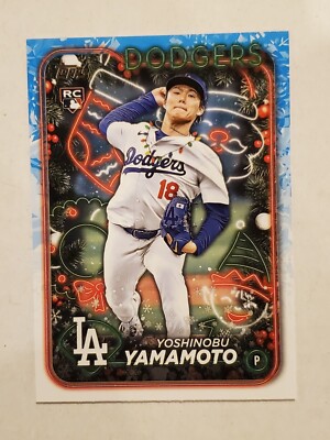 YOSHINOBU YAMAMOTO 2024 Topps Holiday SP Holiday Variation #H88