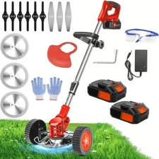 Cordless Weed Eater Electric Brush Cutter Lawn Edger Grass String Trimmer 2500W