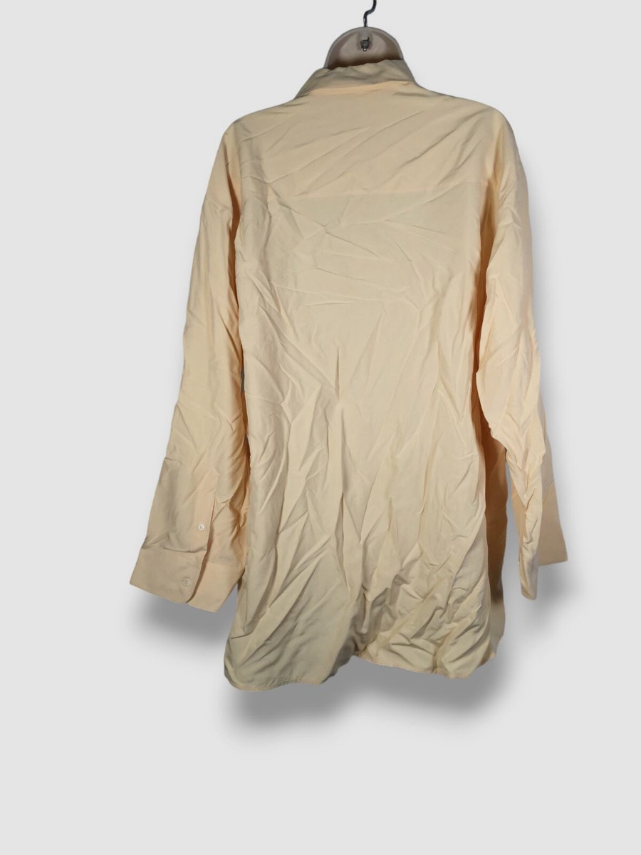 $1850 The Row Women's Yellow Caroline Silk Oversize Button-Up