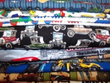 TRANSPORTATION vehicles CAR truck Cotton FABRIC U-PICK see INFO 1/2 yd BTHY