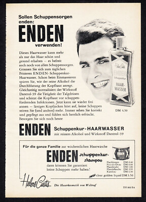 3w5266/ Alte Reklame von 1960   Helene Curtis   ENDEN Schuppenkur Haarwasser