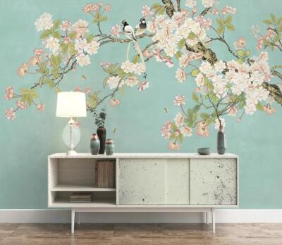 3D Flower Branch Bird ZHUA1975 Wallpaper Wall Murals Removable Self-adhesive Amy